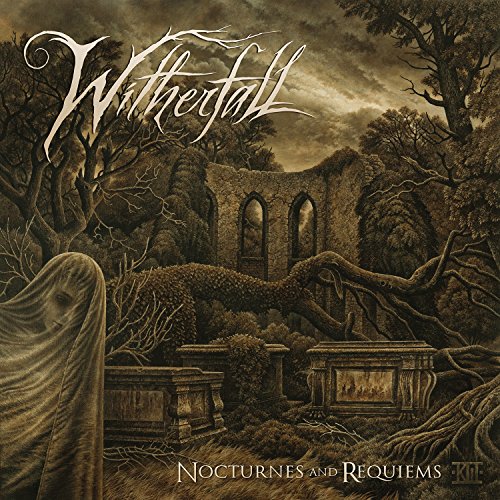 Witherfall album cover: ghostly figure, ruined architecture, and gnarled trees.