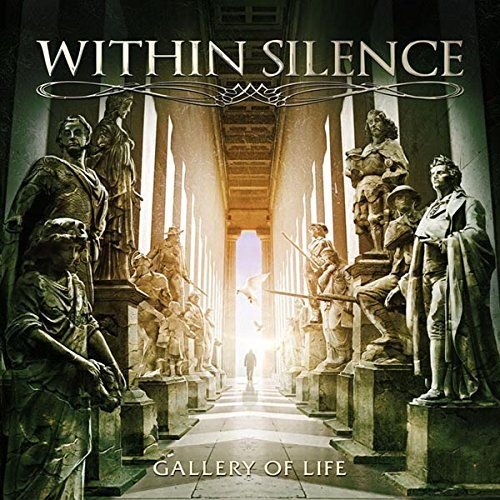 CD cover: statues in a long hall, with a figure walking toward light.