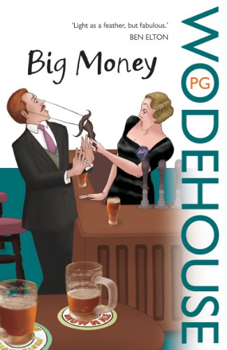 Book cover: "Big Money" by Ben Elton, illustrated scene of two people at a bar.