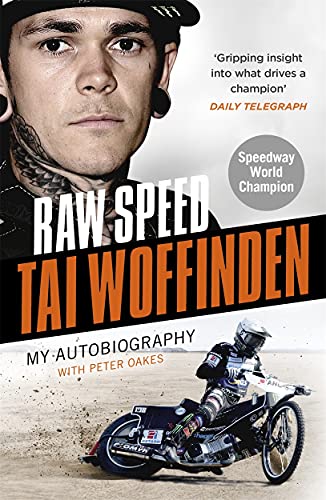 Book cover featuring Tai Woffinden, speedway racer, and his motorcycle.