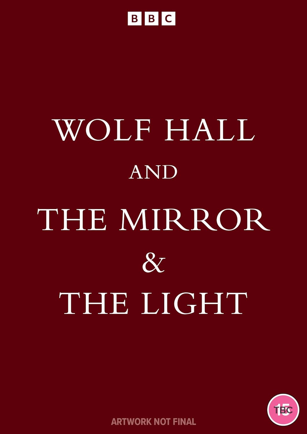 DVD cover with dark red background, white text reading Wolf Hall and The Mirror & The Light.