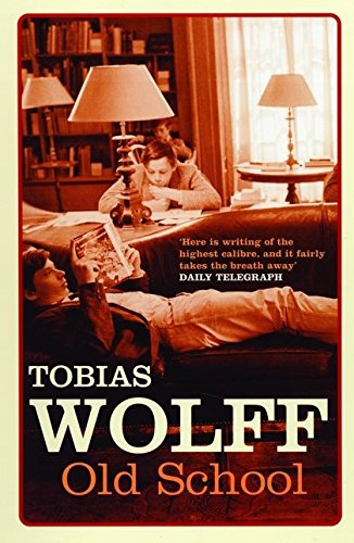 Book cover showing a young man reading on a sofa in a sepia-toned library.