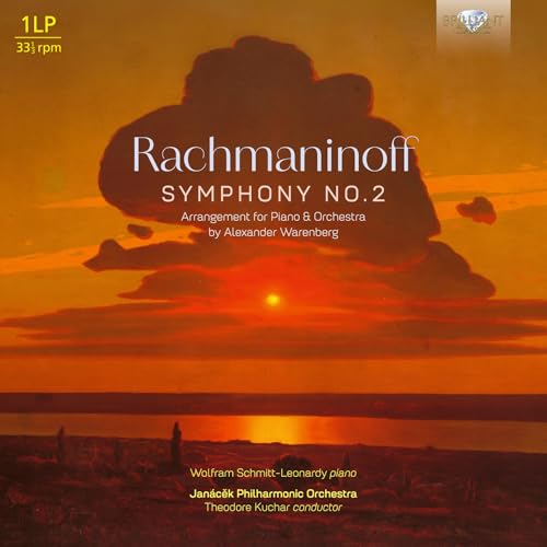 Rachmaninoff Symphony No.2 vinyl record cover with sunset landscape.