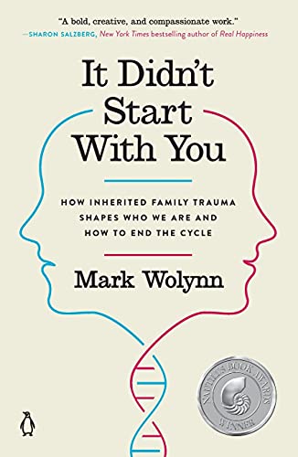 Book cover: “It Didn’t Start With You” with a head silhouette and DNA strand.