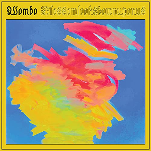 Album cover with abstract, colorful brushstrokes on a blue background.
