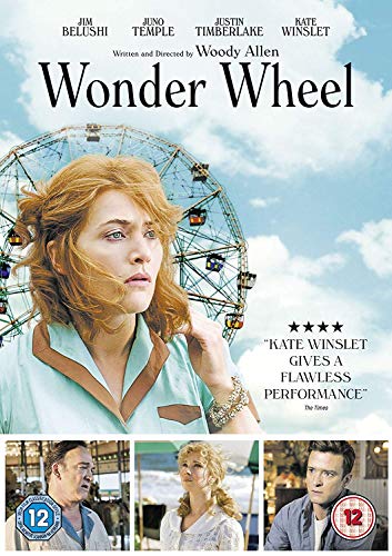 “Wonder Wheel” DVD cover featuring Kate Winslet and a colorful Ferris wheel.