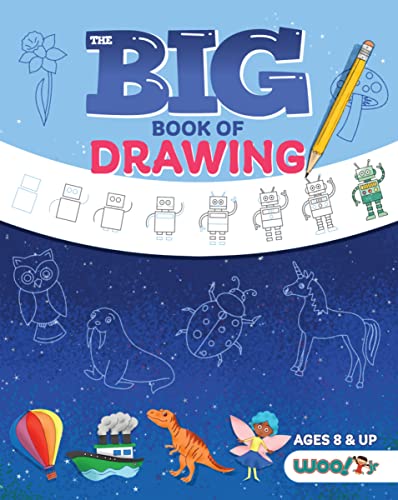 Book cover with colorful drawings of animals, robots, and objects.