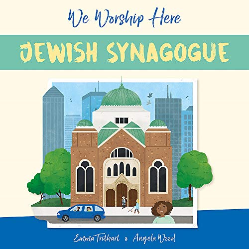 Illustrated book cover depicting a Jewish synagogue with surrounding cityscape.