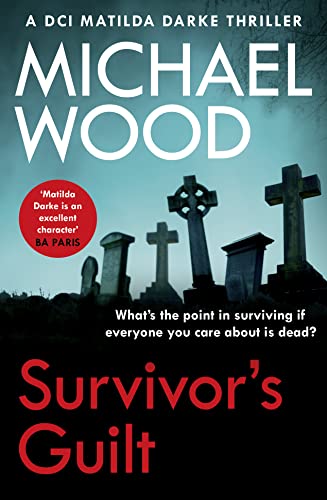 Book cover featuring silhouettes of gravestones against a teal sky and red title text.