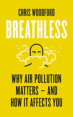 Yellow book cover with white text, a face obscured by smog clouds.