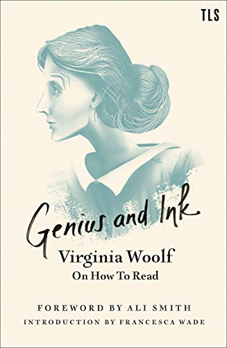 Book cover with a teal illustration of Virginia Woolf in profile.