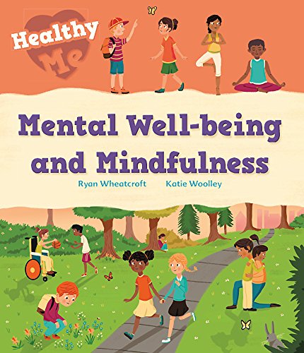 Book cover with diverse children engaged in mindful activities outdoors.