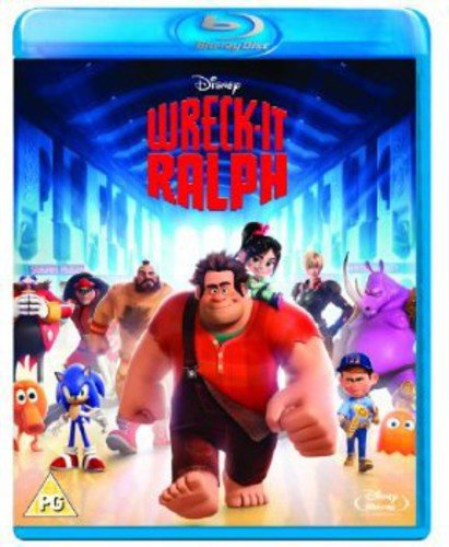 Wreck-It Ralph" Blu-ray cover featuring characters from various video games.
