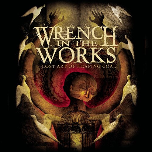 CD cover: dark, textured image with a person in a birdcage.