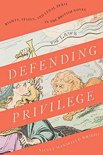 Book cover: “Defending Privilege” with imagery of justice, a lion, and a woman.