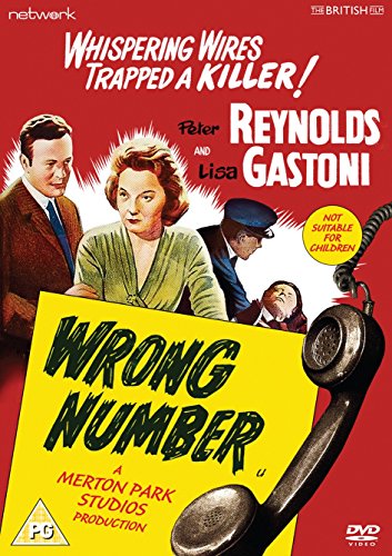 Wrong Number" DVD cover featuring three people and a vintage telephone.