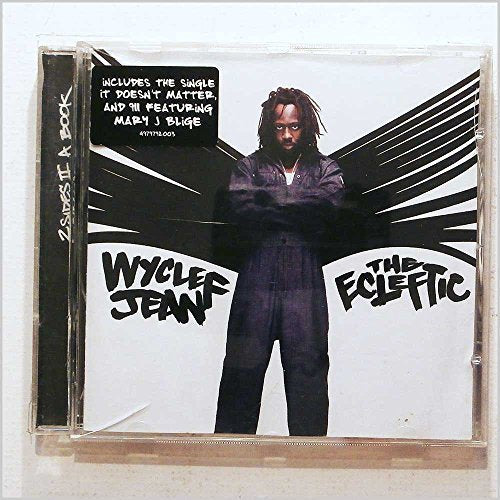 Wyclef Jean’s “The Ecleftic” CD cover with artist portrait and text.