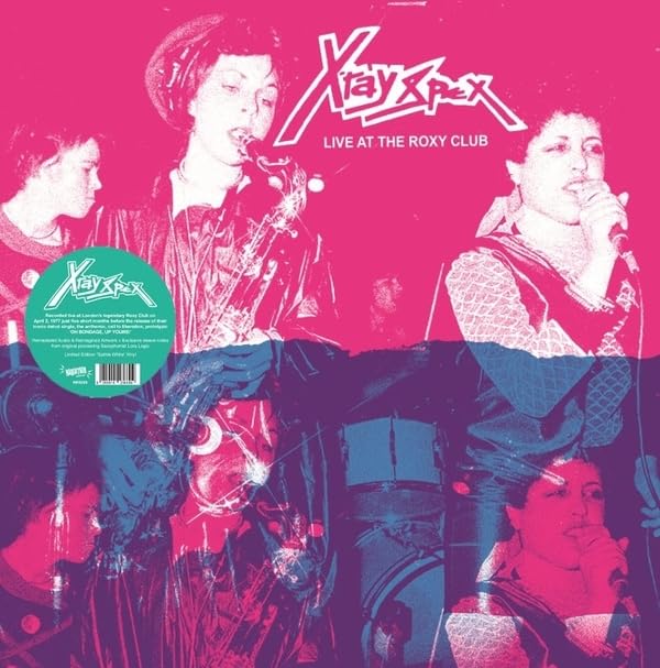 X-ray Spex album cover featuring band members in pink and blue tones.