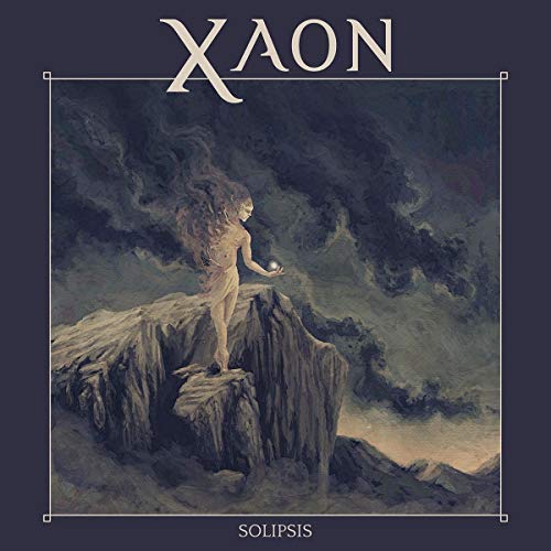 Album cover for Xaon’s Solipsis: a figure stands on a rocky peak.