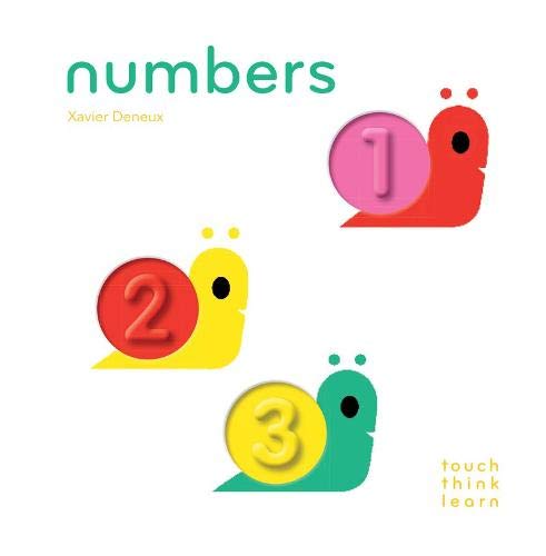 Book cover with three colorful snails featuring embossed numbers 1, 2, and 3.