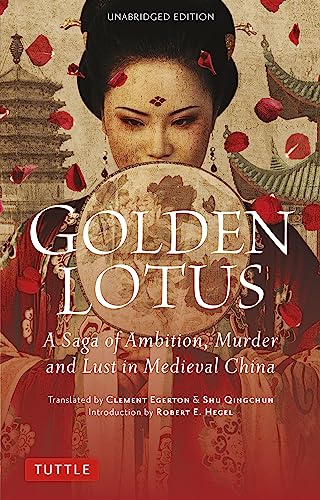 Book cover: woman in traditional Chinese dress with golden lotus flower.