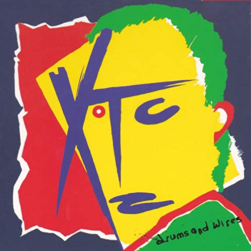 Xtc “Drums and Wires” vinyl album cover: abstract face in bold colors.