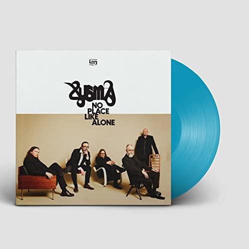 Xysma album cover with a group portrait and a blue vinyl record.