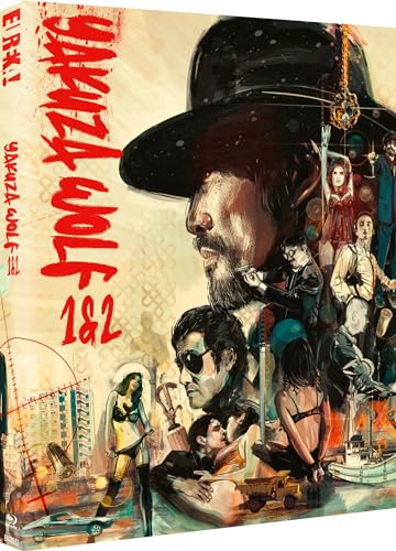 Blu-ray cover for "Yakuza Wolf 1 & 2" featuring a man in a hat.