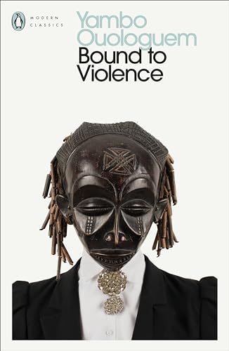 Book cover featuring a dark wooden African mask on a person in a suit.
