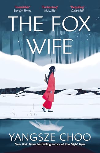Book cover: woman in red walking towards a snowy forest.