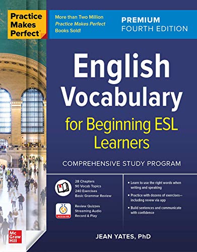 Blue textbook cover with "English Vocabulary" title and building image.