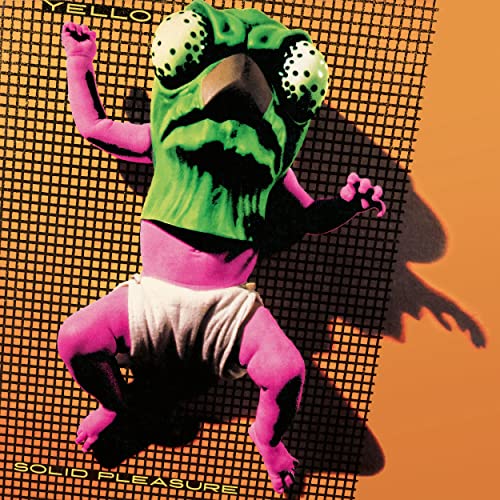 Album cover for Yello’s “Solid Pleasure” featuring a distorted, colorful figure.