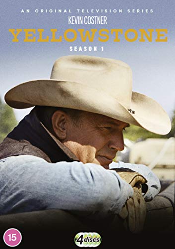 Yellowstone Season 1 DVD cover featuring Kevin Costner in a cowboy hat.