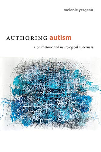Book cover: "Authoring Autism" with abstract blue scribbles and black lines.