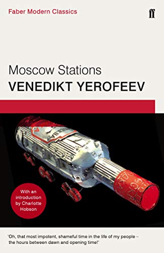 Book cover: “Moscow Stations” by Venedikt Yerofeev, featuring a train image.