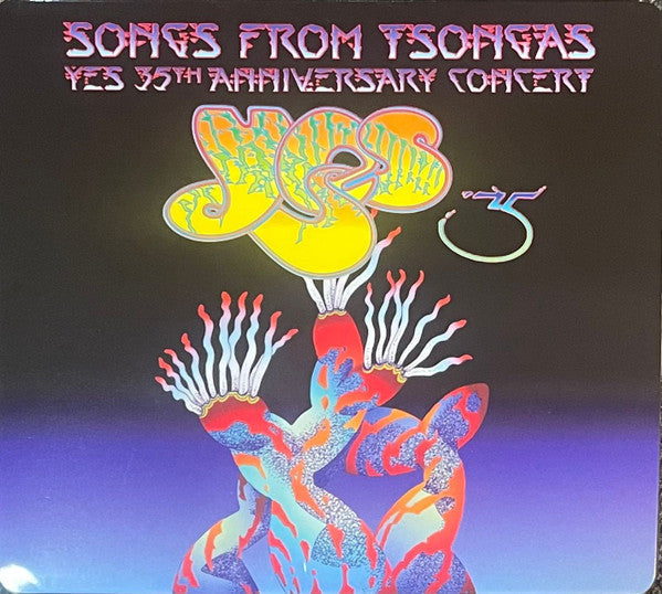 CD cover for Yes’ “Songs From Tsongas” with abstract colorful figures.
