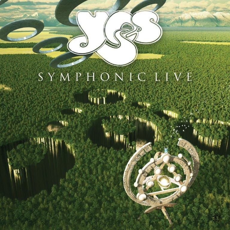 Yes Symphonic Live album cover: green landscape with ornate, glowing structure.