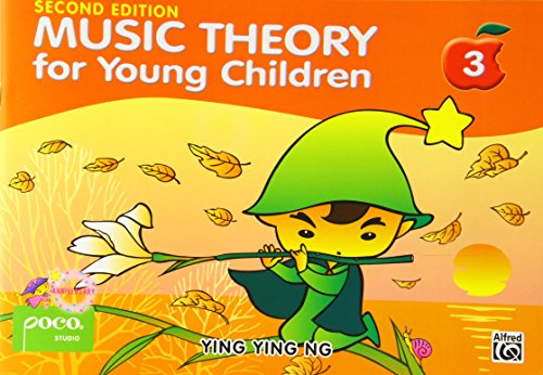 Music Theory for Young Children Book 3 cover featuring a cartoon elf playing flute.