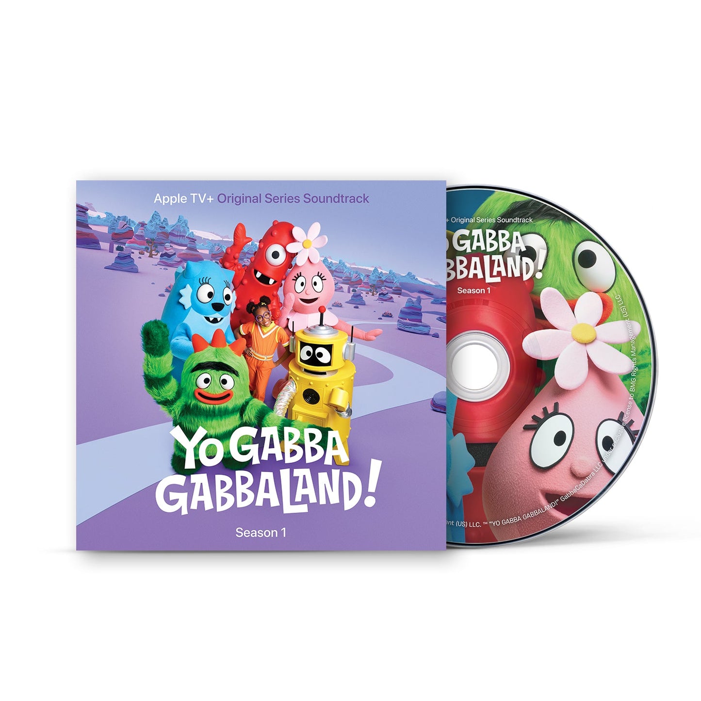 CD cover for “Yo Gabba GabbaLand!” Season 1 featuring colorful characters.