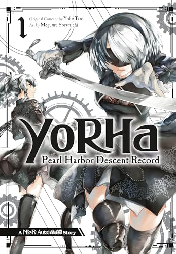 Manga cover featuring android 2B wielding a sword, gears in background.