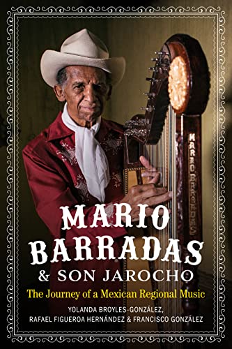 Portrait of Mario Barradas with a jarana guitar, book cover image.