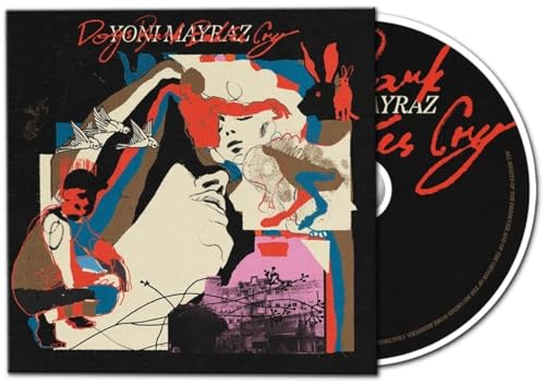 CD cover and disc featuring abstract, colorful illustrations of figures and animals on black.