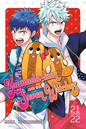 Manga cover featuring two young men and cartoon fish, volumes 21-22.