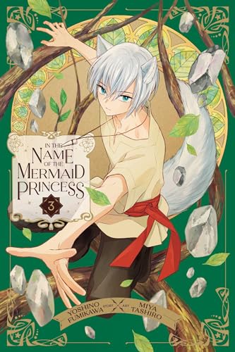 Manga cover featuring a white-haired fox boy with aS a tail among floating crystals.