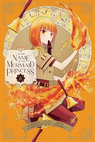 Manga cover: girl with orange hair, keys, clocks, and flames.