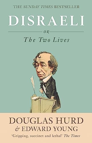 Book cover: portrait of Benjamin Disraeli, teal background, text details.