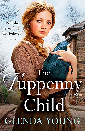 Book cover: young woman holding a bundled baby, historical setting.