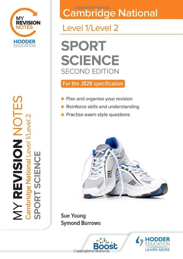 Book cover for Cambridge National Sport Science revision notes, with running shoes.