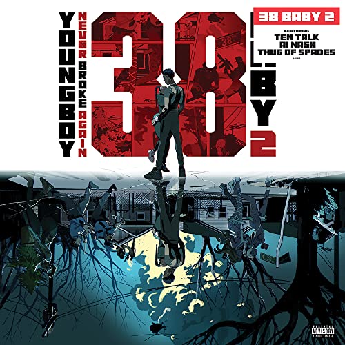 Album cover for YoungBoy Never Broke Again’s “38 Baby 2” featuring a silhouetted figure.