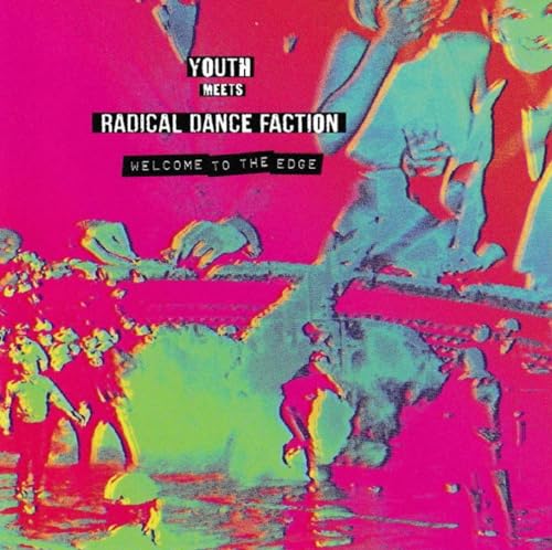 Album cover with distorted figures and bold text on a pink background.
